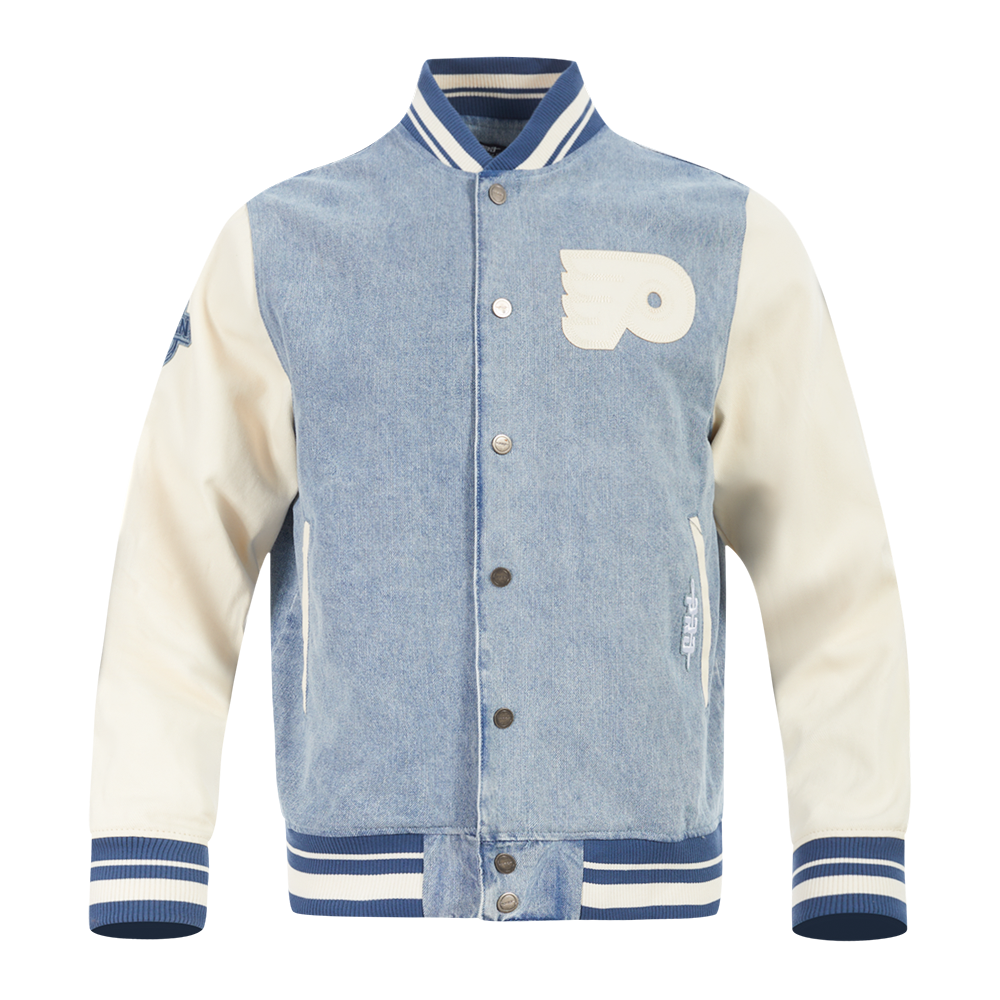 CHAMARRA DE MEZCLILLA NHL PHILADELPHIA FLYERS VARSITY BLUES