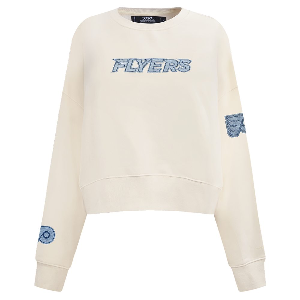 SUDADERA DE CUELLO REDONDO NHL PHILADELPHIA FLYERS VARSITY BLUES PARA MUJER
