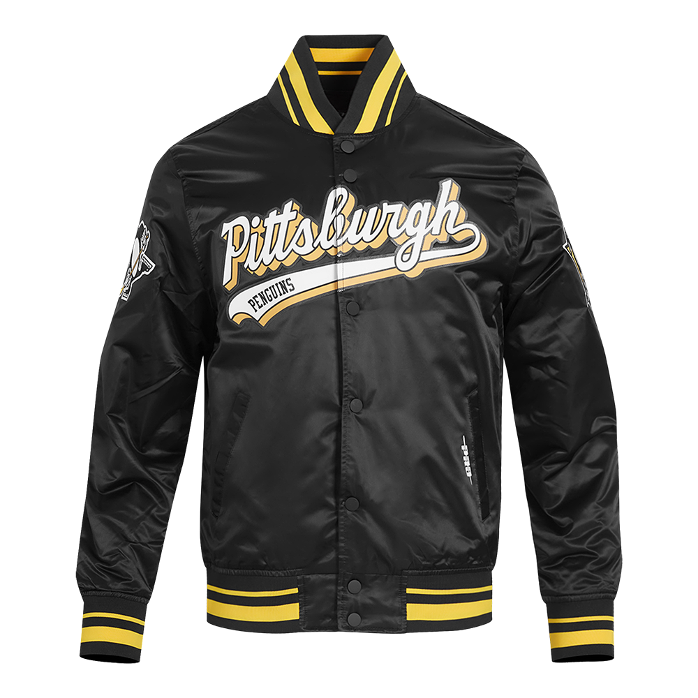 CHAMARRA DE SATÍN NHL PITTSBURGH PENGUINS SCRIPT TAIL