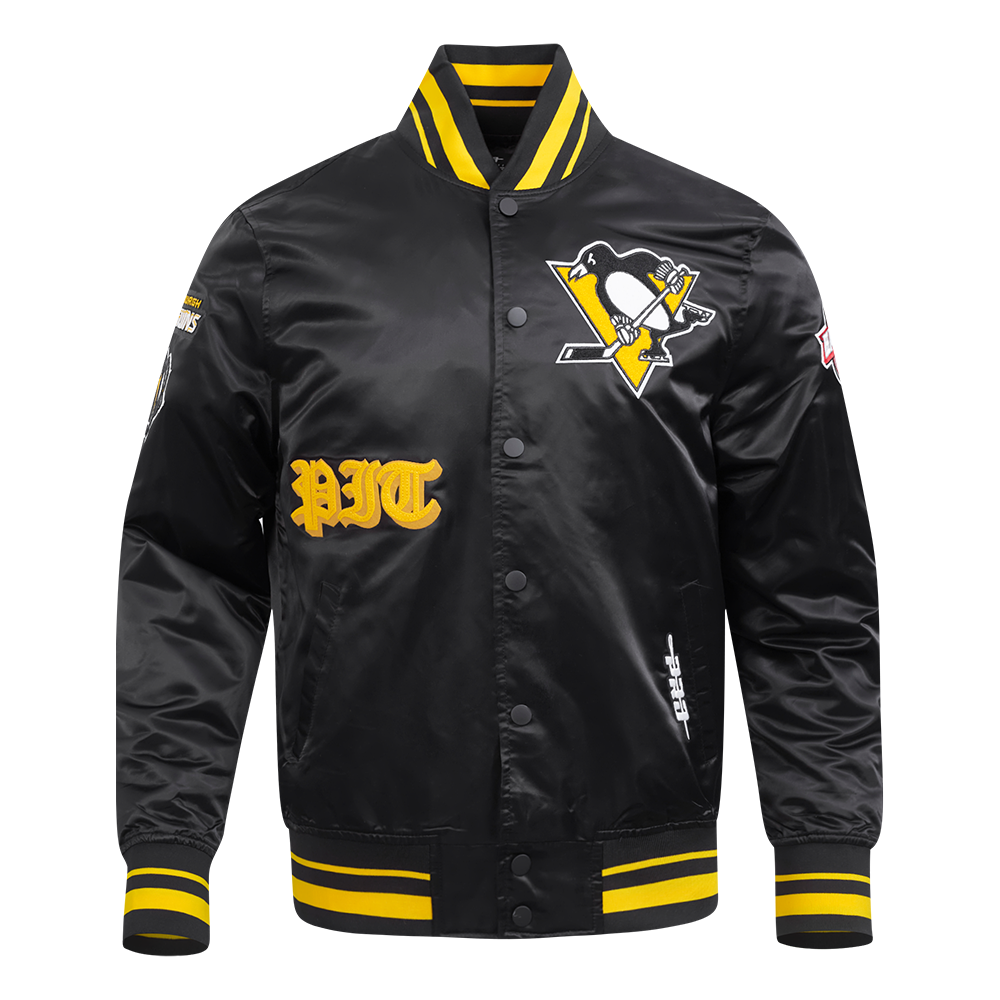 CHAMARRA DE SATÍN NHL PITTSBURGH PENGUINS OLD ENGLISH