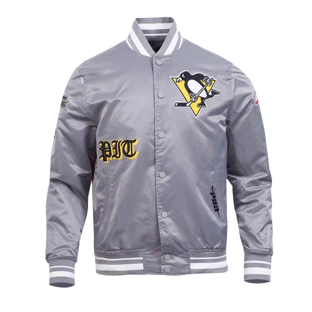 CHAMARRA DE SATÍN NHL PITTSBURGH PENGUINS OLD ENGLISH