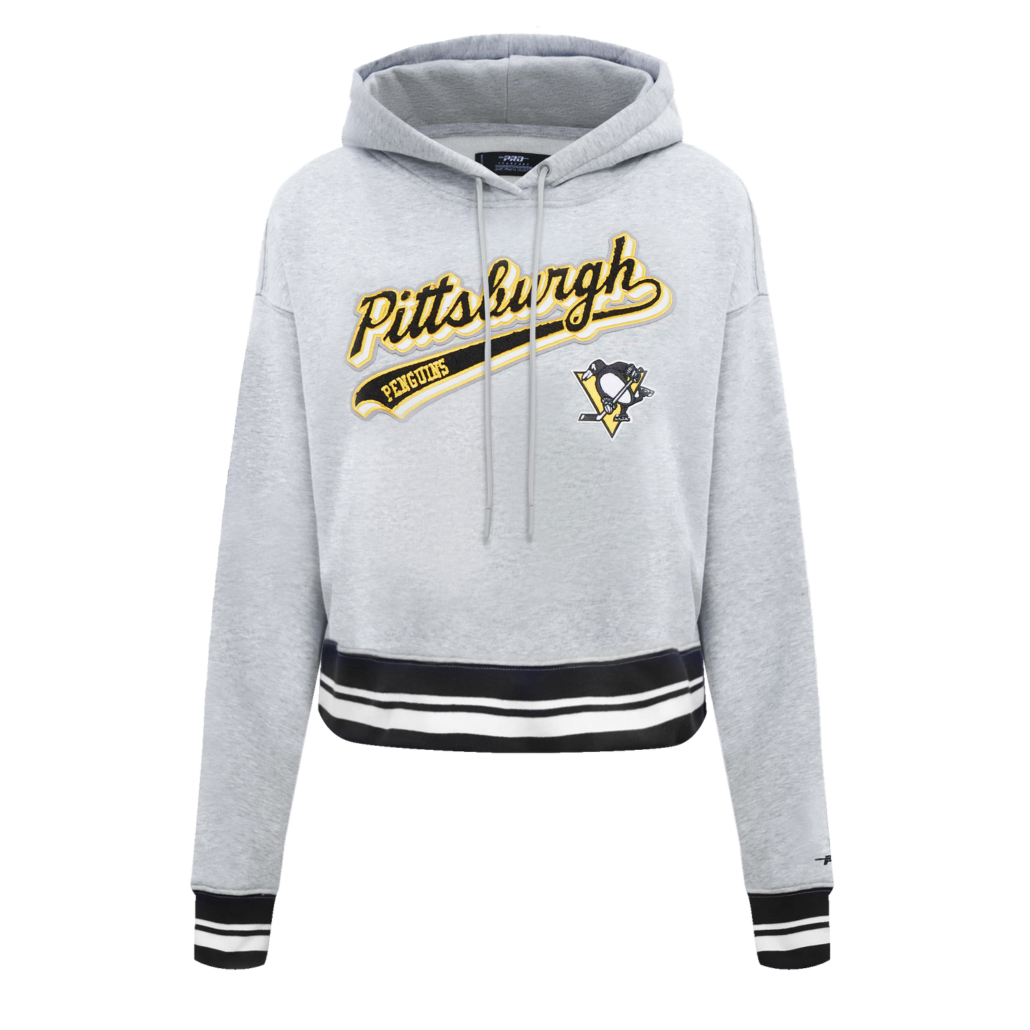 SUDADERA CON GORRO NHL PITTSBURGH PENGUINS SCRIPT TAIL PARA MUJER