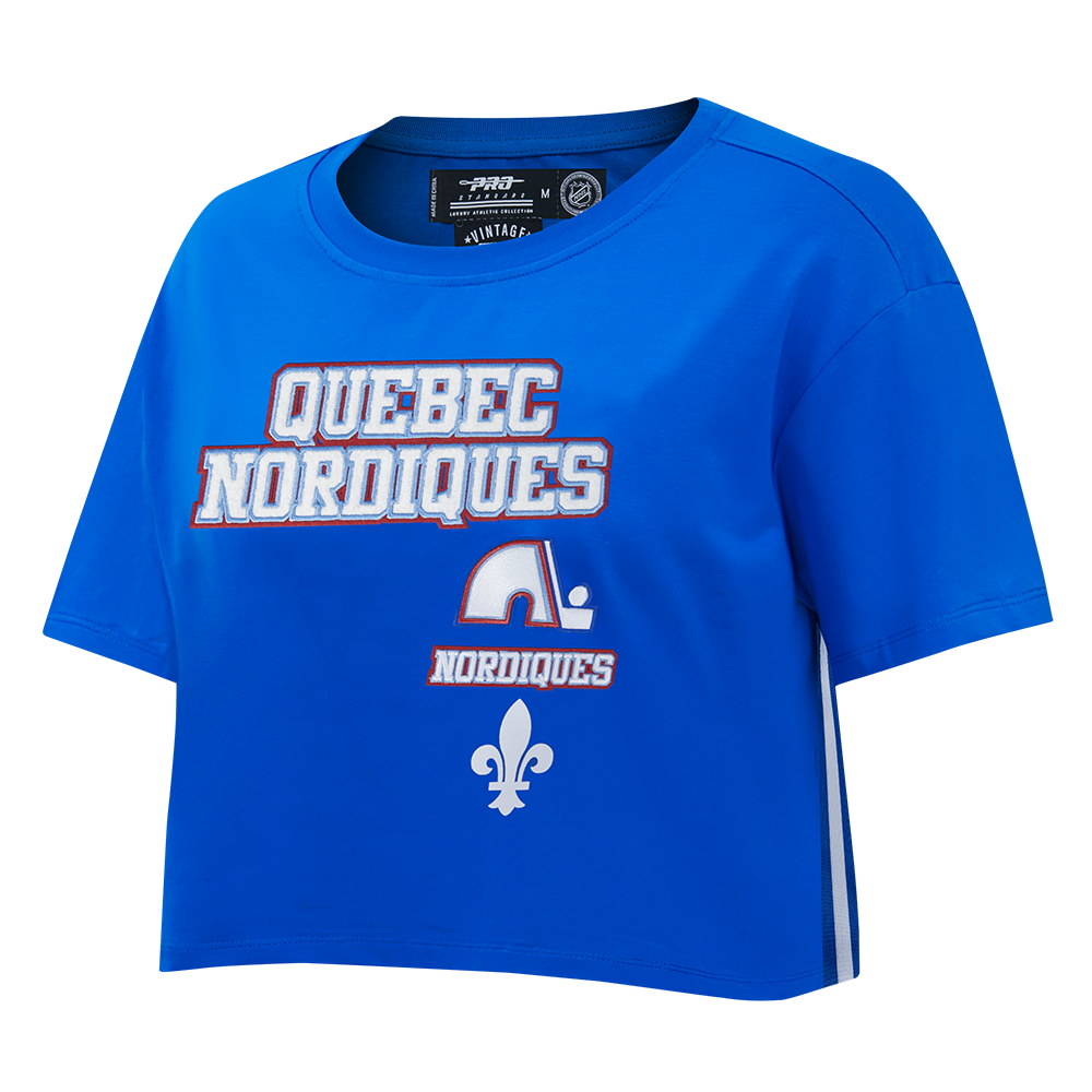 PLAYERA CROP NHL QUEBEC NORDIQUES RETRO CLASSICS PARA MUJER