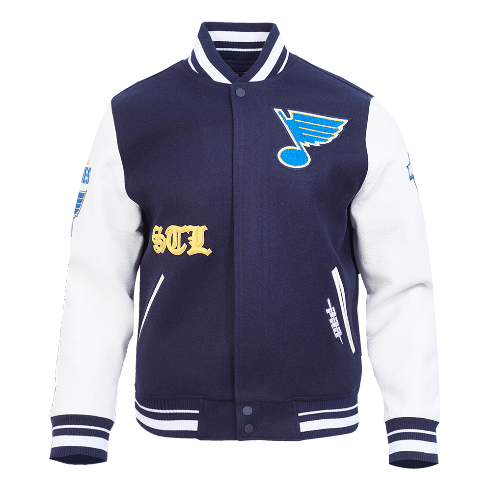 CHAMARRA UNIVERSITARIA NHL ST. LOUIS BLUES OLD ENGLISH