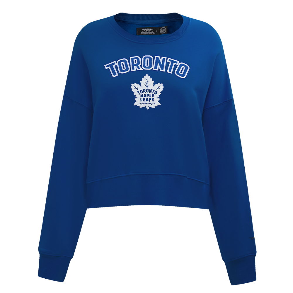 SUDADERA DE CUELLO REDONDO NHL TORONTO MAPLE LEAFS CLASSIC CHENILLE PARA MUJER