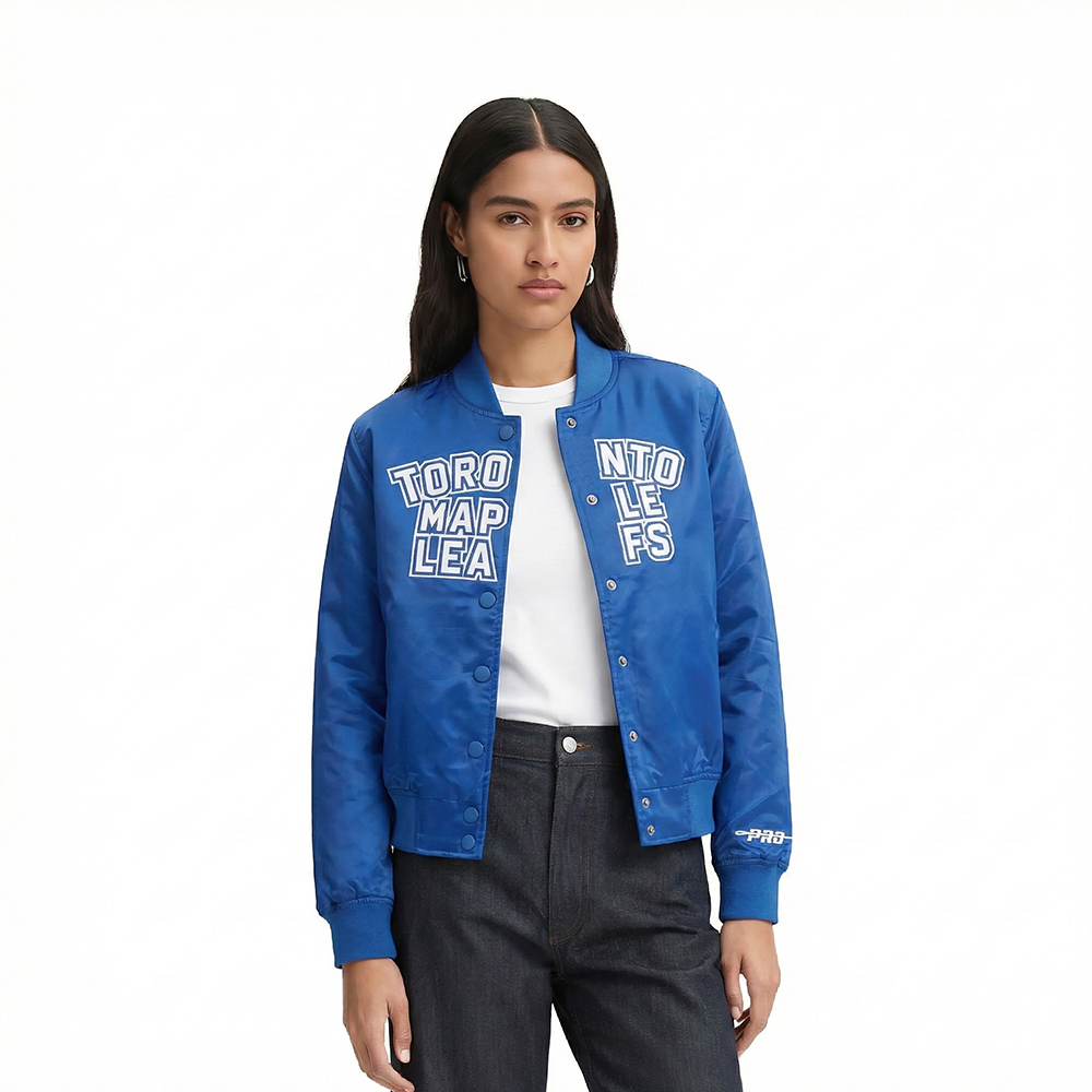 CHAMARRA DE SATIN NHL TORONTO MAPLE LEAFS CLASSIC CHENILLE PARA MUJER