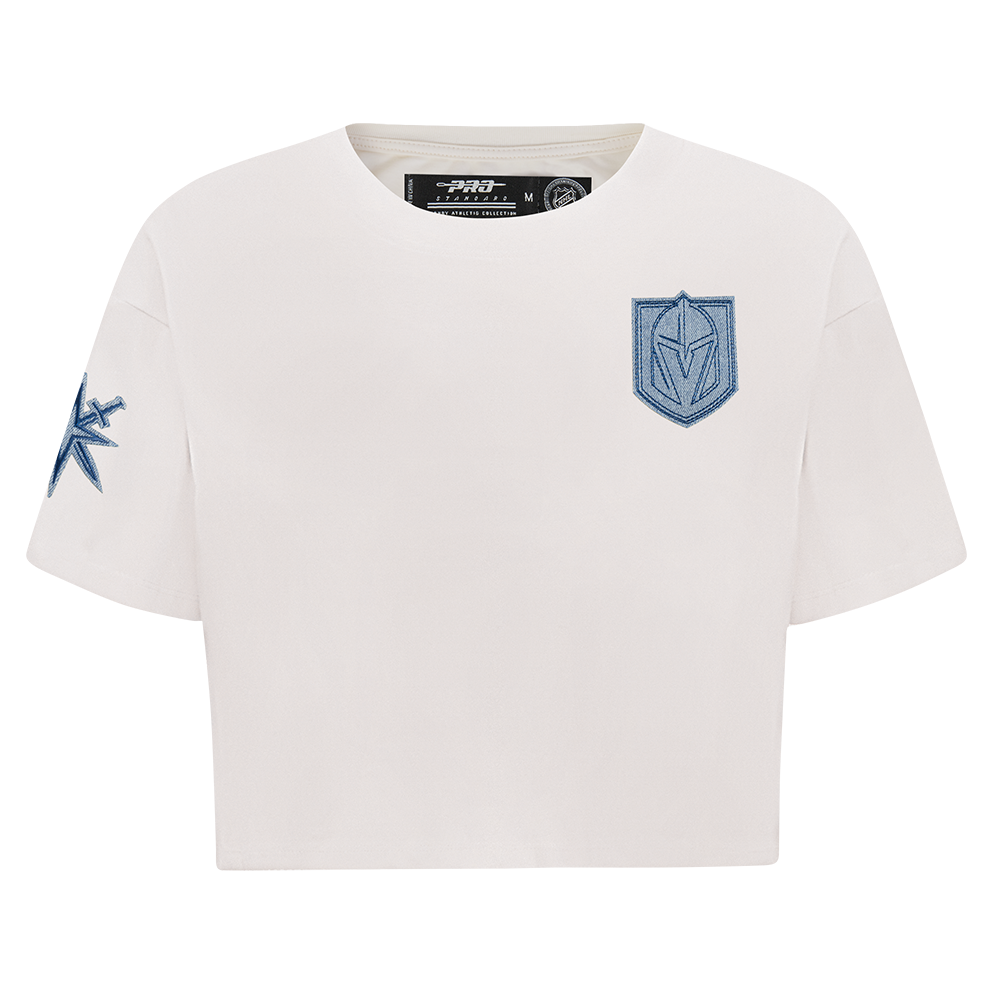 PLAYERA CROP NHL VEGAS GOLDEN KNIGHTS VARSITY BLUES PARA MUJER