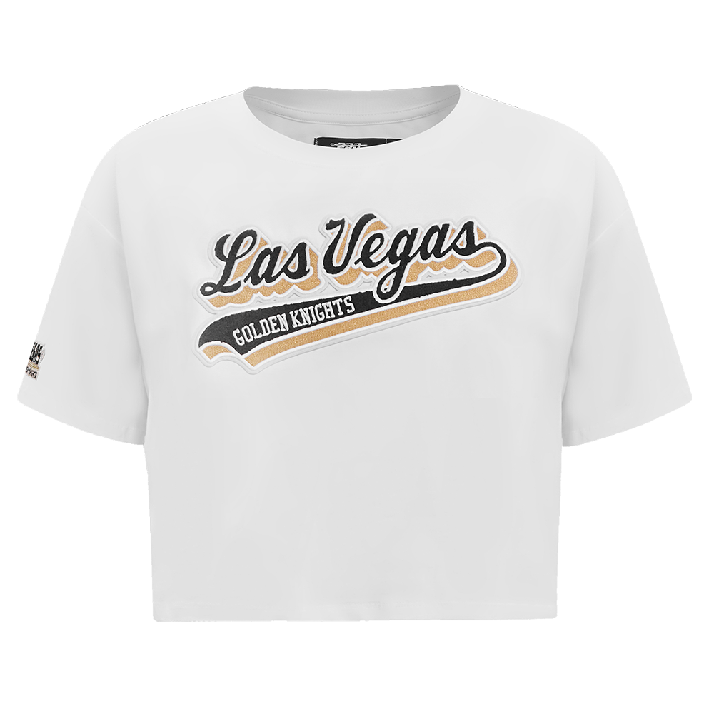 PLAYERA CROP NHL VEGAS GOLDEN KNIGHTS SCRIPT TAIL PARA MUJER