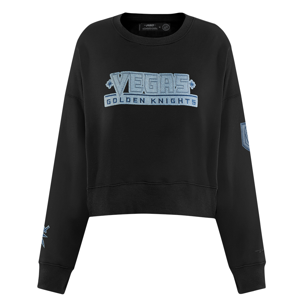 SUDADERA DE CUELLO REDONDO NHL VEGAS GOLDEN KNIGHTS VARSITY BLUES PARA MUJER