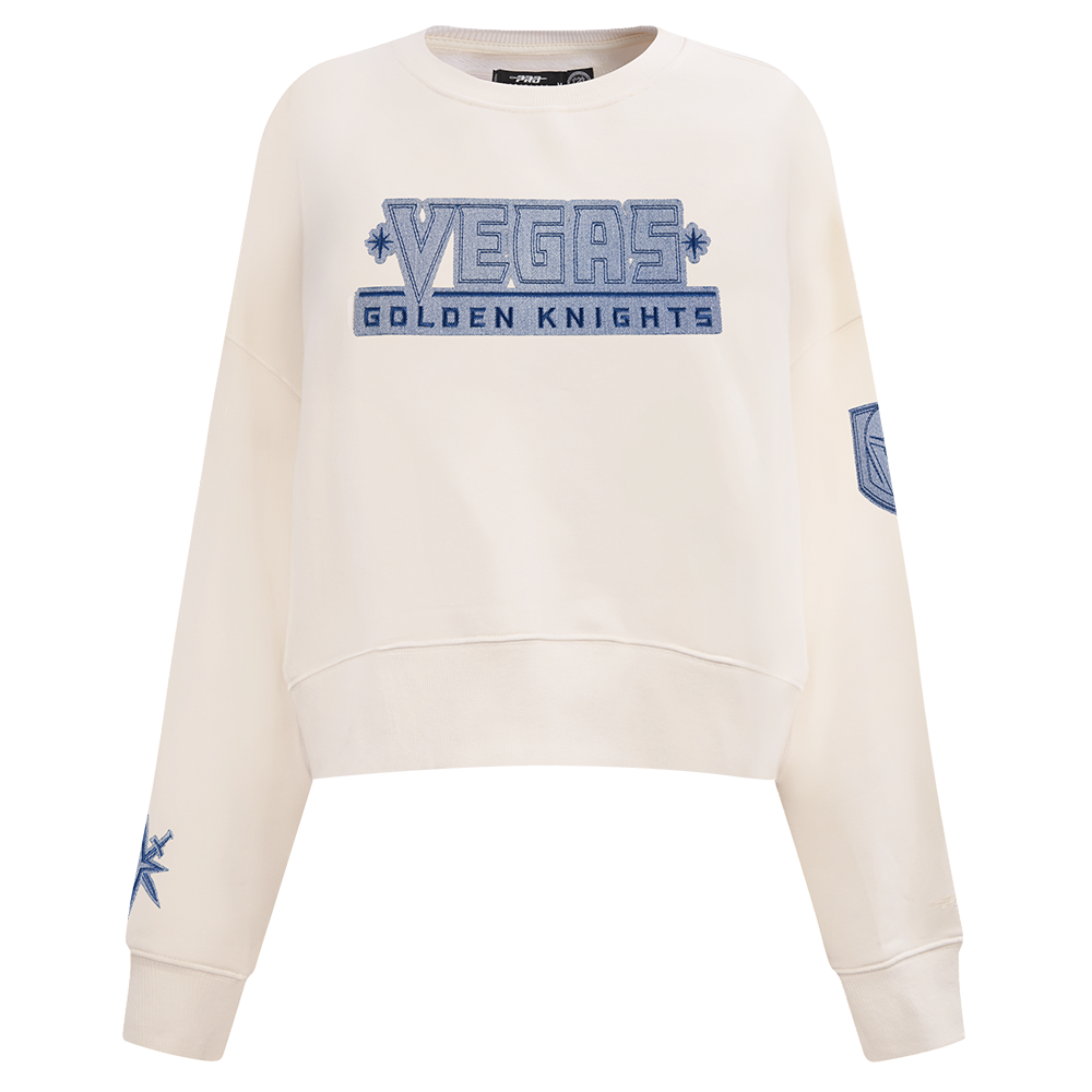 SUDADERA DE CUELLO REDONDO NHL VEGAS GOLDEN KNIGHTS VARSITY BLUES PARA MUJER