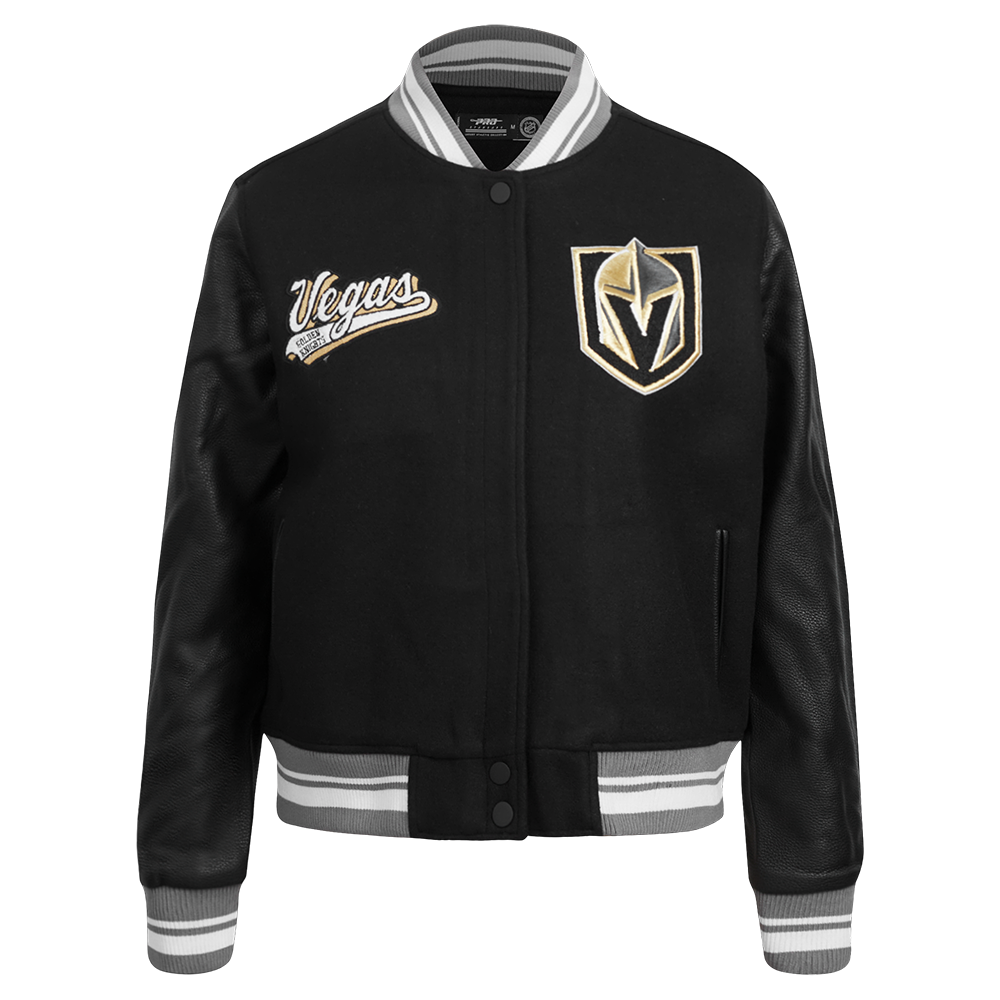 CHAMARRA UNIVERSITARIA NHL VEGAS GOLDEN KNIGHTS SCRIPT TAIL PARA MUJER