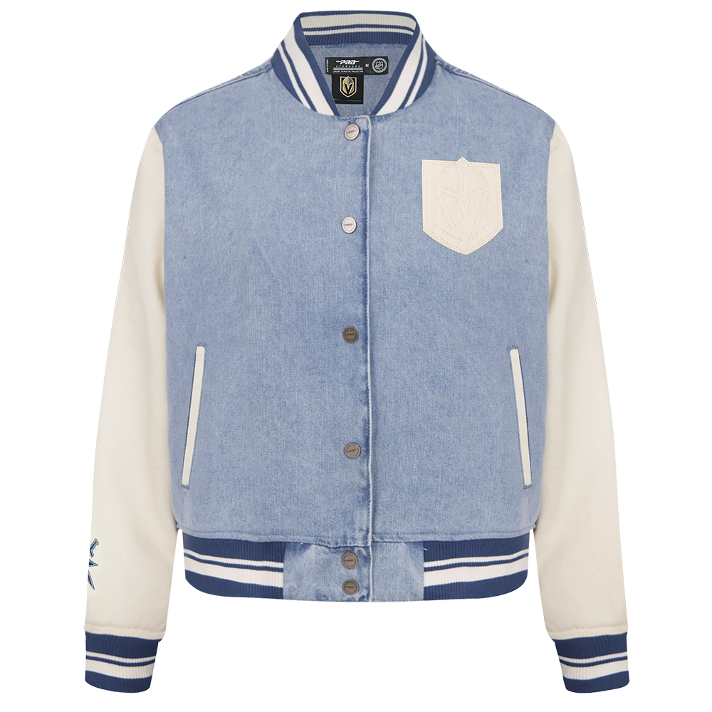 CHAMARRA UNIVERSITARIA NHL VEGAS GOLDEN KNIGHTS VARSITY BLUES PARA MUJER