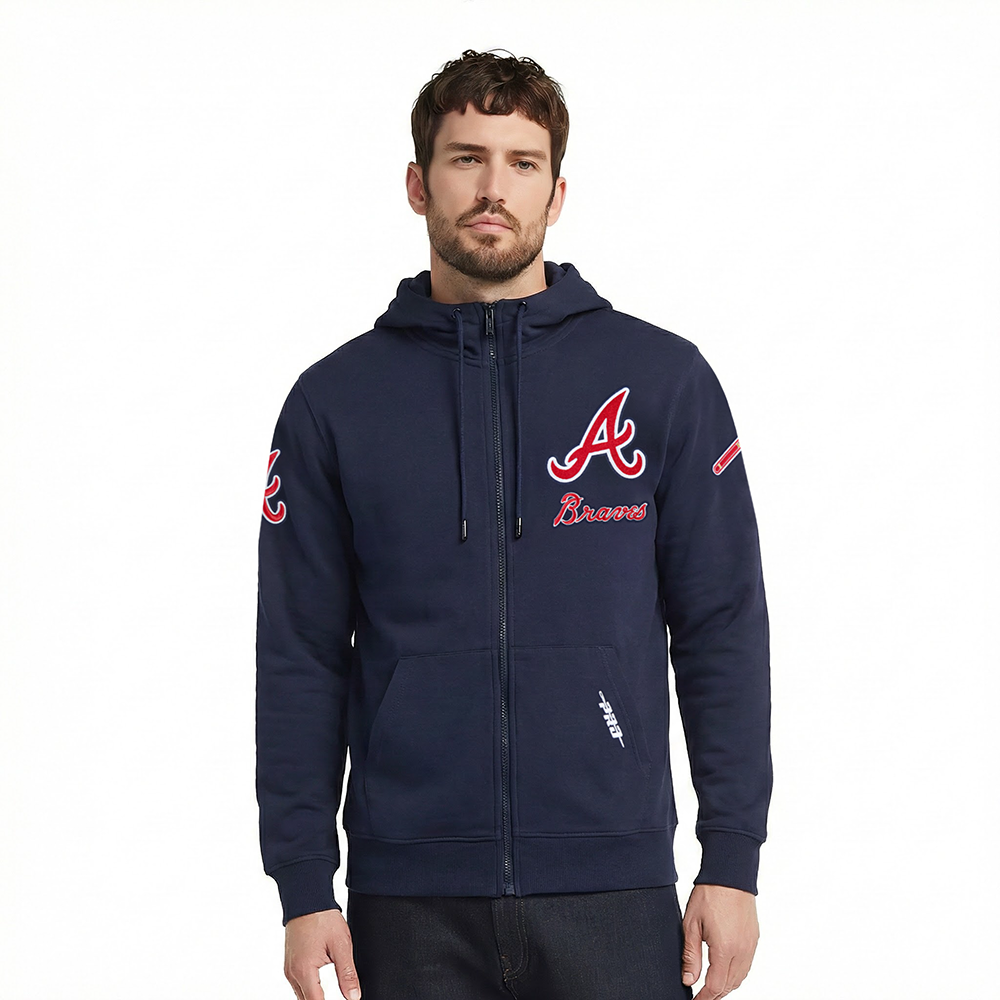SUDADERA CON CIERRE MLB ATLANTA BRAVES CLASSIC CHENILLE