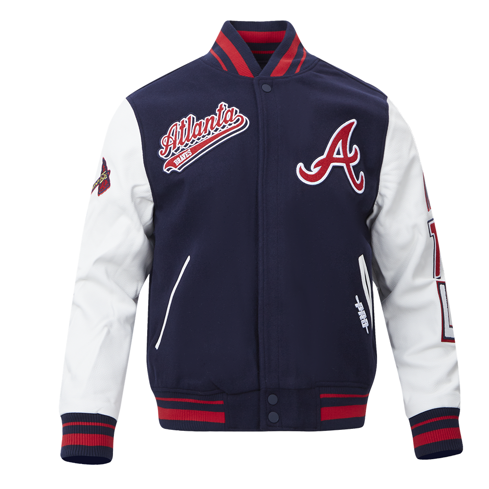 CHAMARRA UNIVERSITARIA MLB ATLANTA BRAVES SCRIPT TAIL