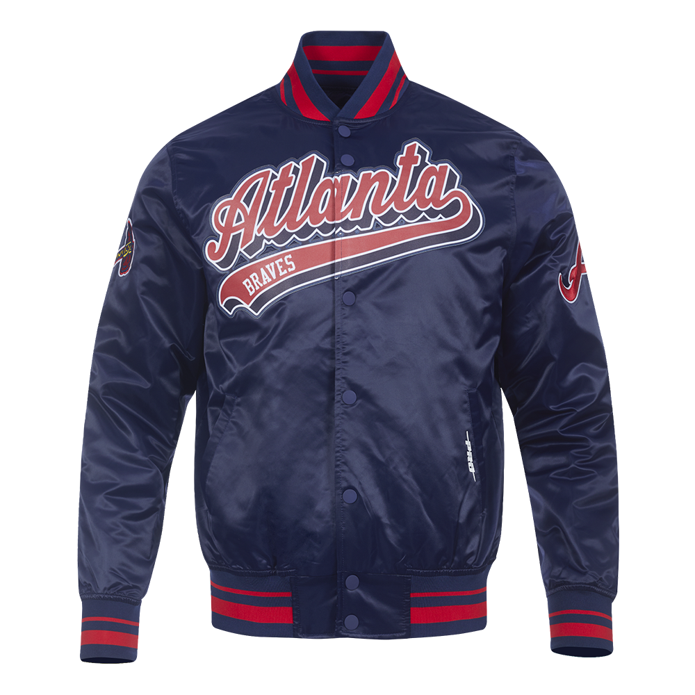 CHAMARRA DE SATÍN MLB ATLANTA BRAVES SCRIPT TAIL