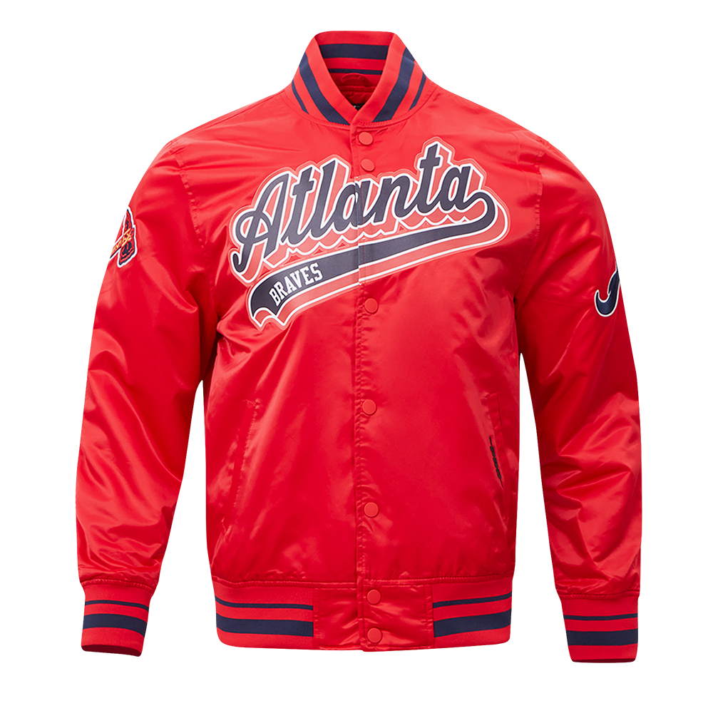 CHAMARRA DE SATÍN MLB ATLANTA BRAVES SCRIPT TAIL