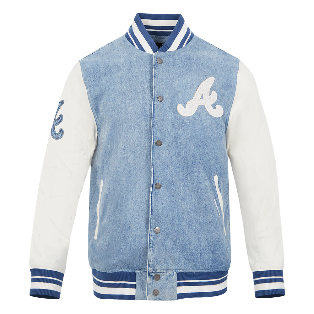 CHAMARRA DE MEZCLILLA MLB ATLANTA BRAVES VARSITY BLUES