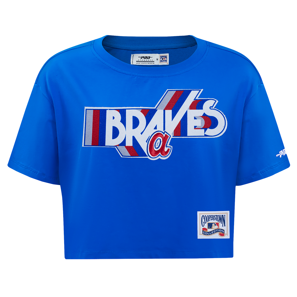 MANGA CORTA CROP MLB ATLANTA BRAVES RETRO ELEVATION PARA MUJER