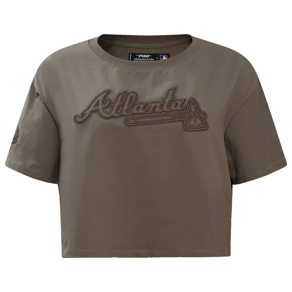 MANGA CORTA CROP MLB ATLANTA BRAVES NEUTRAL PARA MUJER