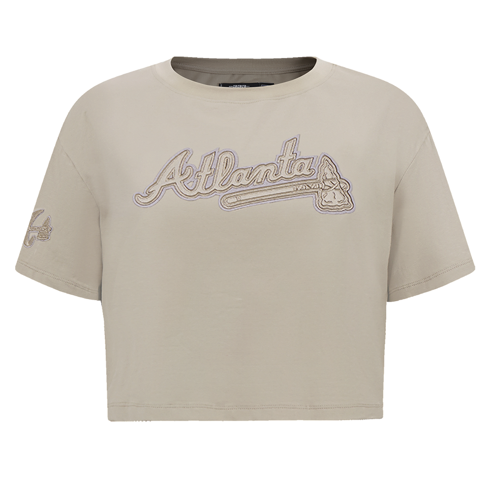 MANGA CORTA CROP MLB ATLANTA BRAVES NEUTRAL PARA MUJER