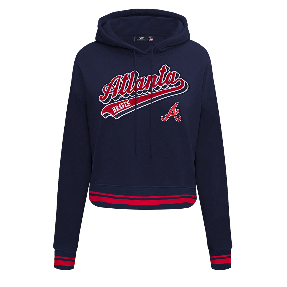 SUDADERA CON GORRO MLB ATLANTA BRAVES SCRIPT TAIL PARA MUJER