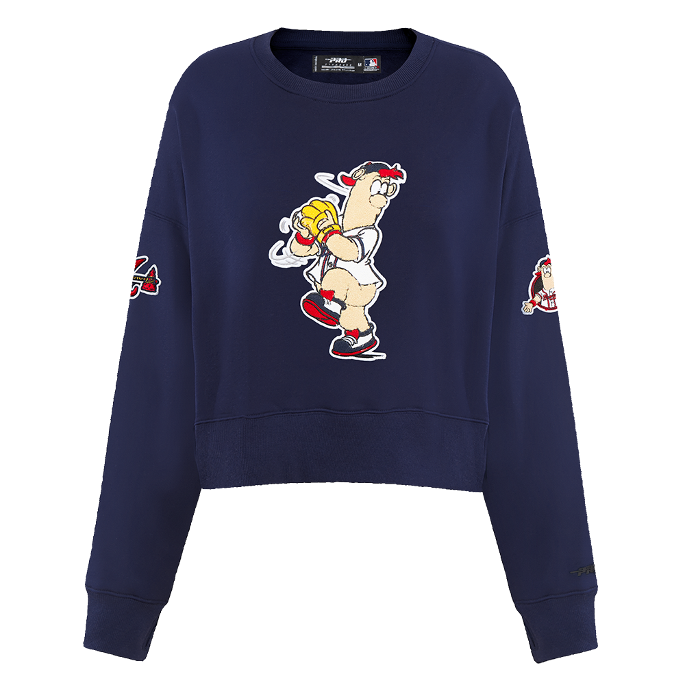 SUDADERA DE CUELLO REDONDO MLB ATLANTA BRAVES MASCOT PARA MUJER