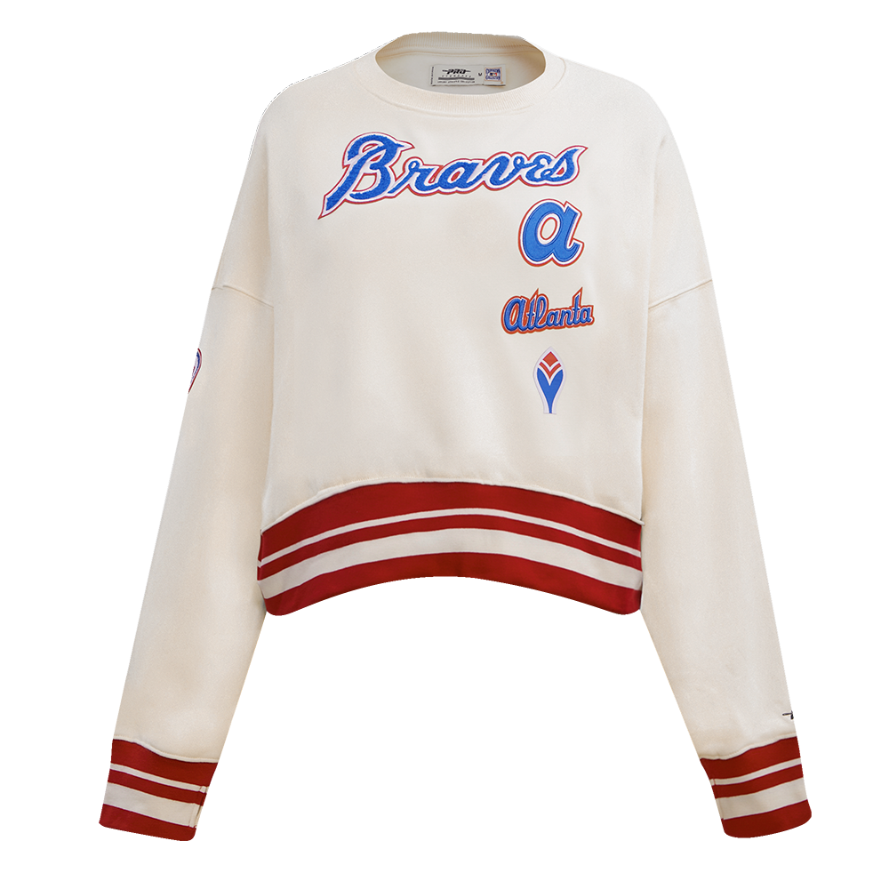 SUDADERA DE CUELLO REDONDO MLB ATLANTA BRAVES RETRO CLASSICS PARA MUJER