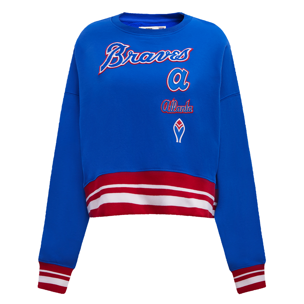 SUDADERA DE CUELLO REDONDO MLB ATLANTA BRAVES RETRO CLASSICS PARA MUJER