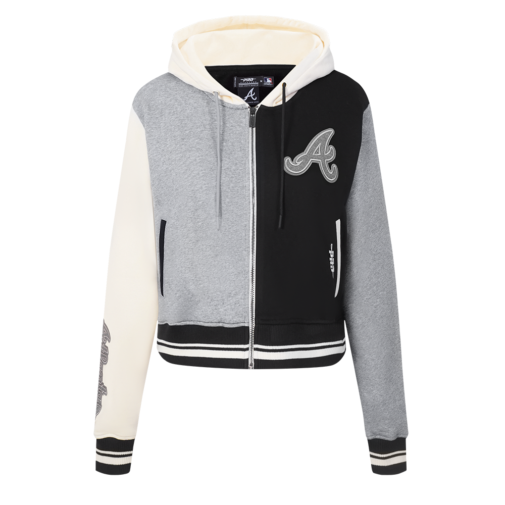 SUDADERA CON CIERRE MLB ATLANTA BRAVES REVERSE FRENCH TERRY PARA MUJER