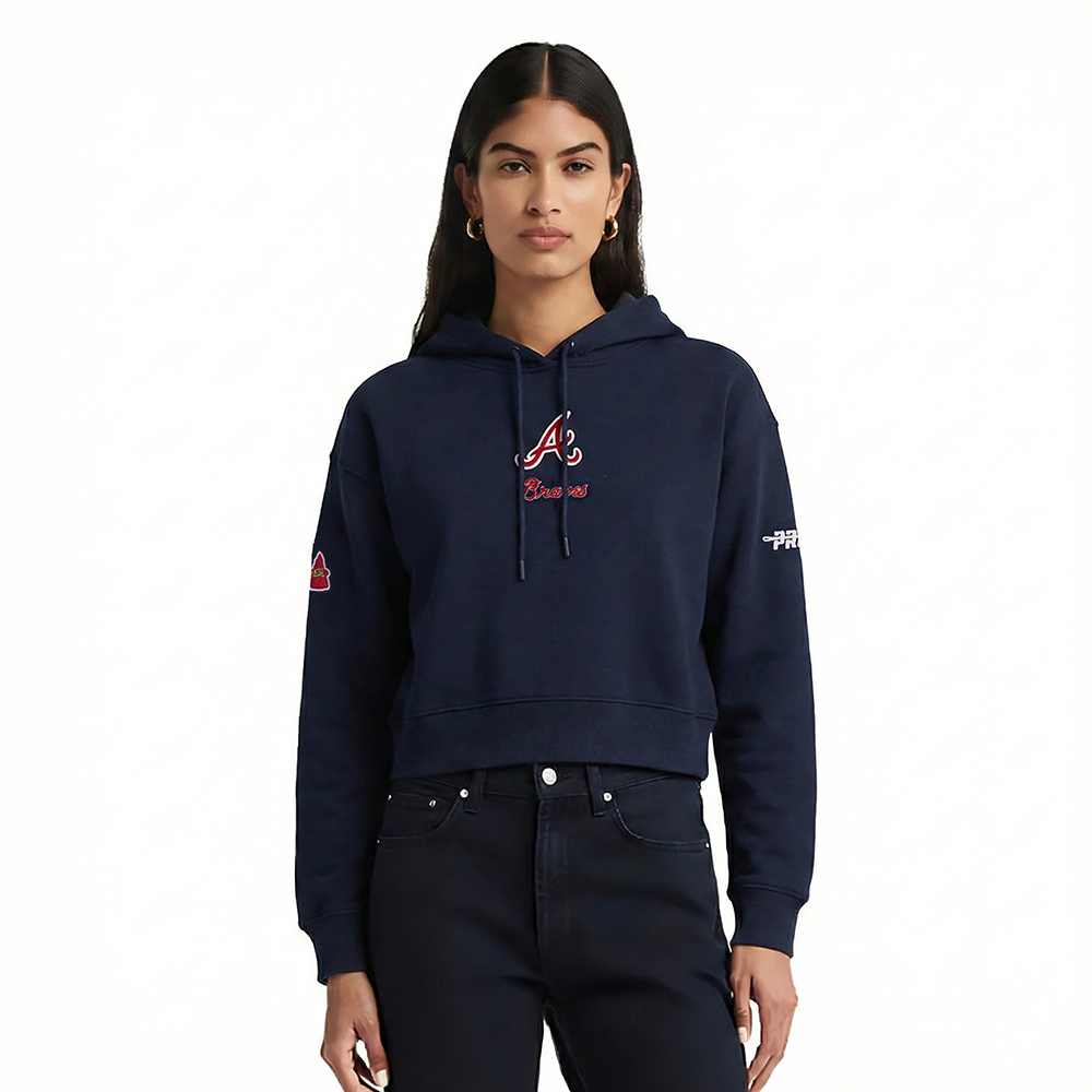 SUDADERA CON GORRO MLB ATLANTA BRAVES CLASSIC CHENILLE PARA MUJER