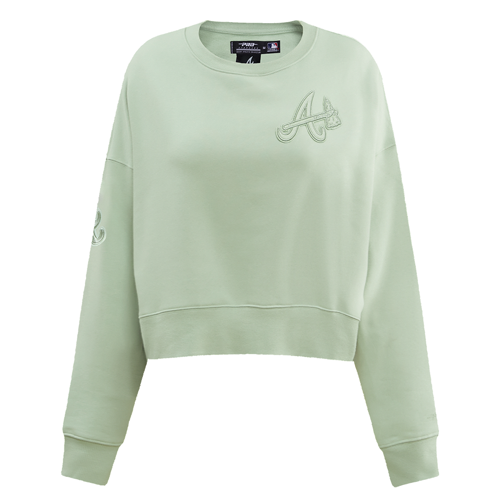 SUDADERA DE CUELLO REDONDO MLB ATLANTA BRAVES NEUTRAL PARA MUJER