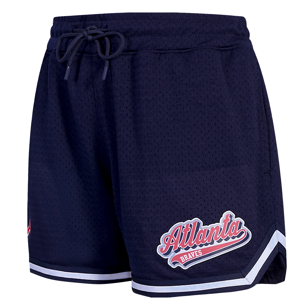 SHORTS DE MALLA MLB ATLANTA BRAVES SCRIPT TAIL PARA MUJER