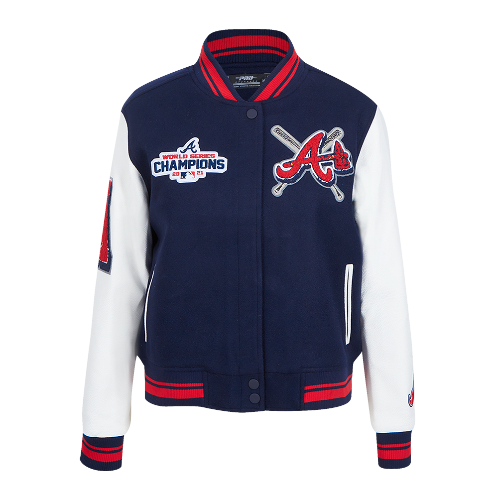 CHAMARRA UNIVERSITARIA MLB ATLANTA BRAVES MASH UP PARA MUJER