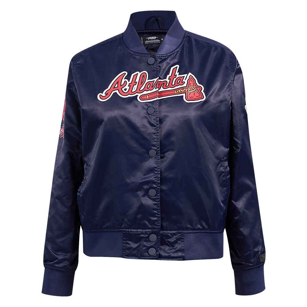 CHAMARRA DE SATÍN MLB ATLANTA BRAVES CLASSIC ESSENTIALS PARA MUJER