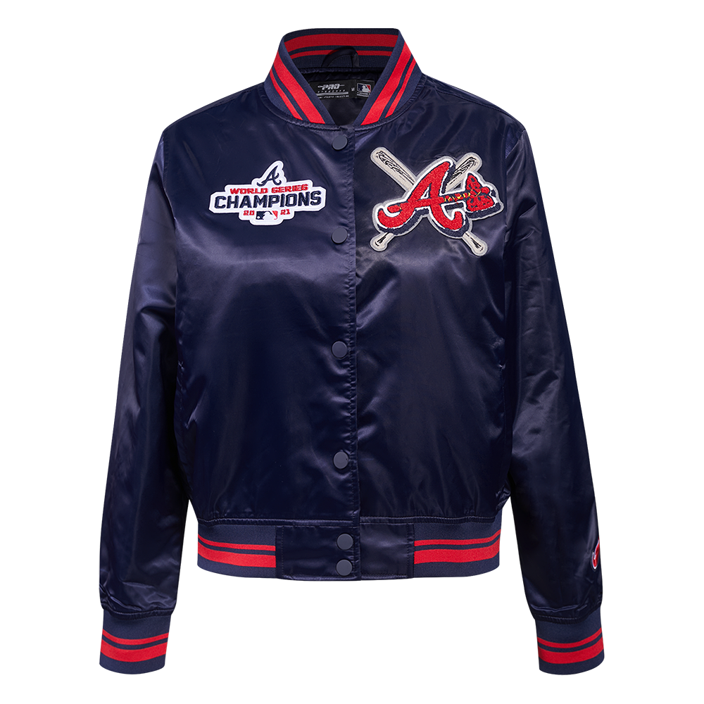 CHAMARRA DE SATÍN MLB ATLANTA BRAVES MASH UP PARA MUJER