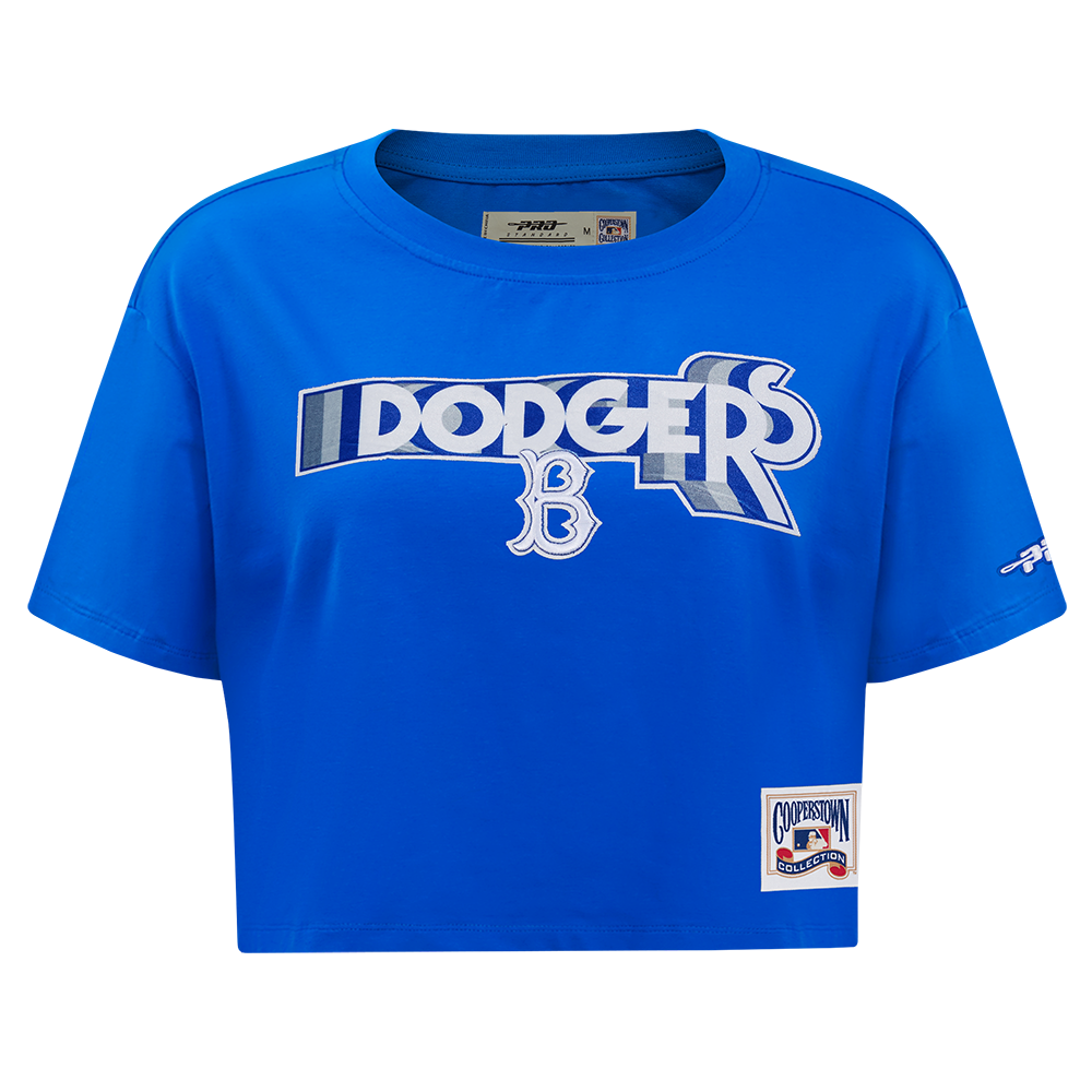 MANGA CORTA CROP MLB BROOKLYN DODGERS RETRO ELEVATION PARA MUJER