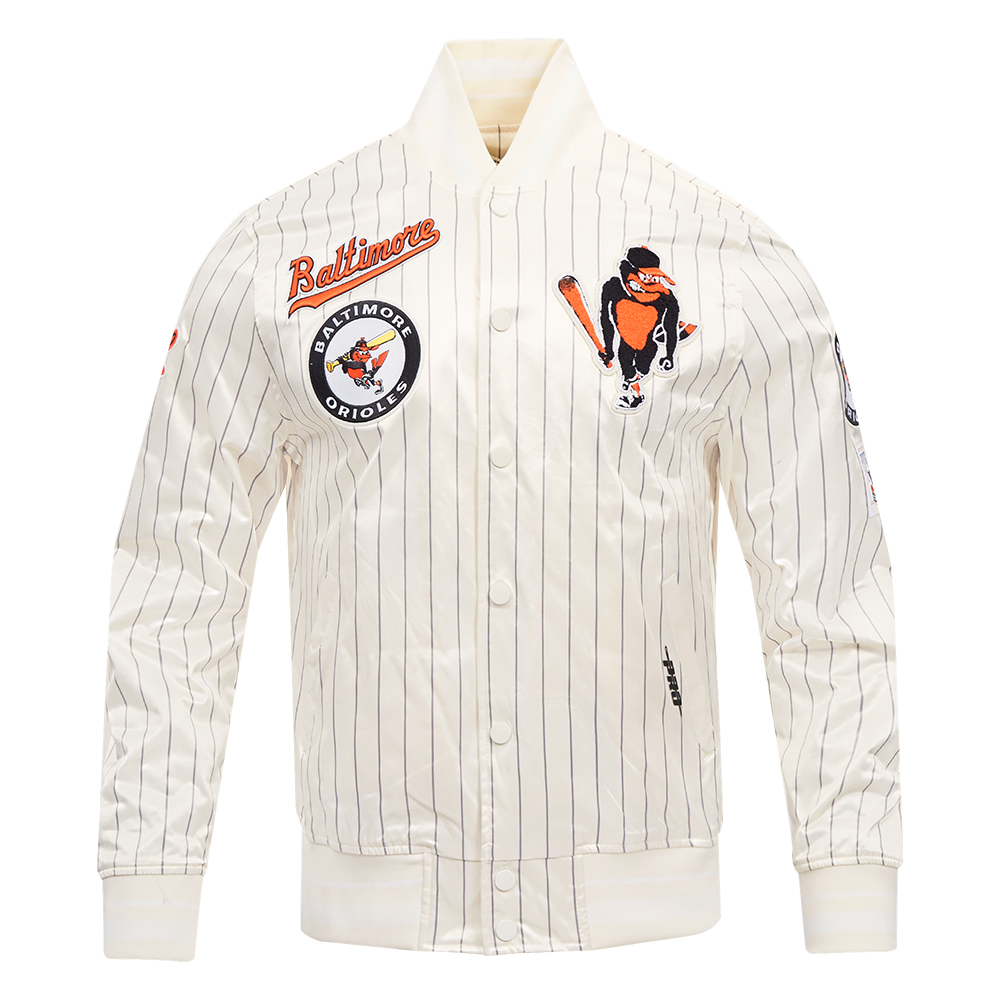 CHAMARRA DE SATÍN MLB BALTIMORE ORIOLES PINSTRIPE RETRO CLASSIC