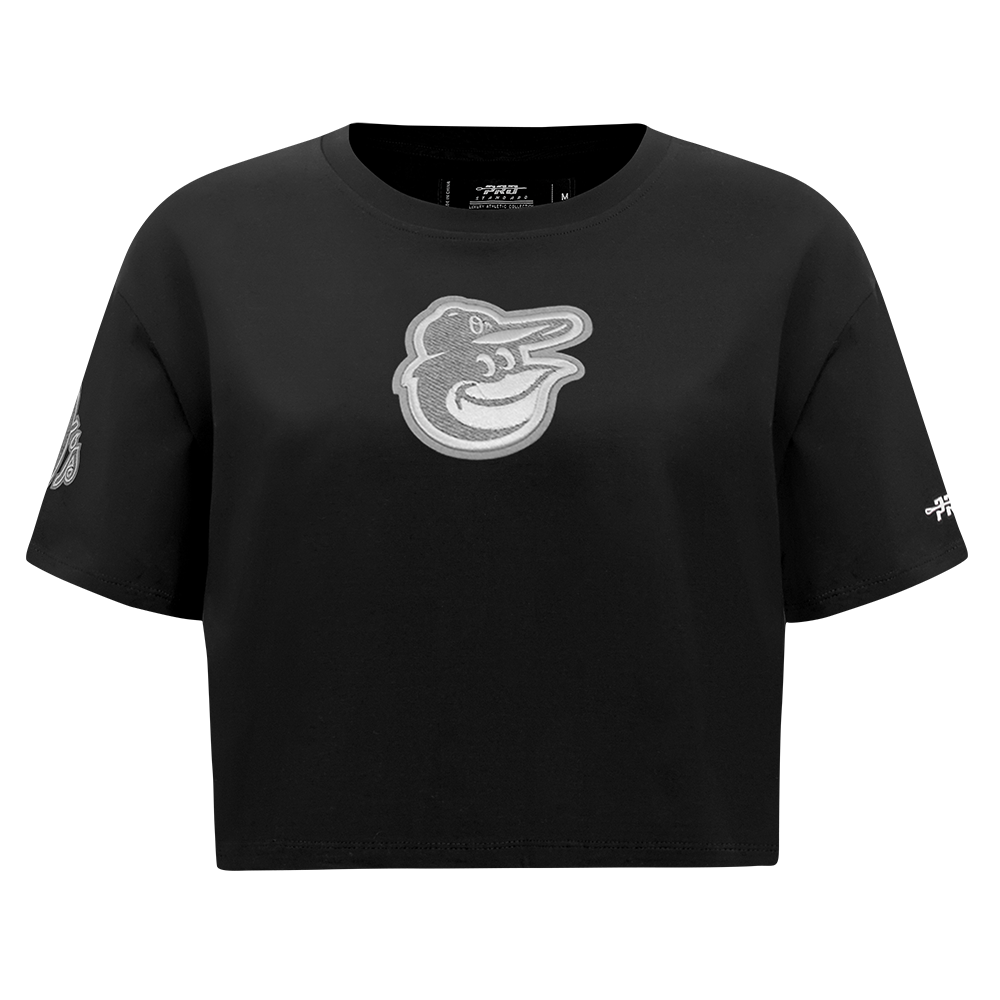 MANGA CORTA CROP MLB BALTIMORE ORIOLES REVERSE FRENCH TERRY PARA MUJER