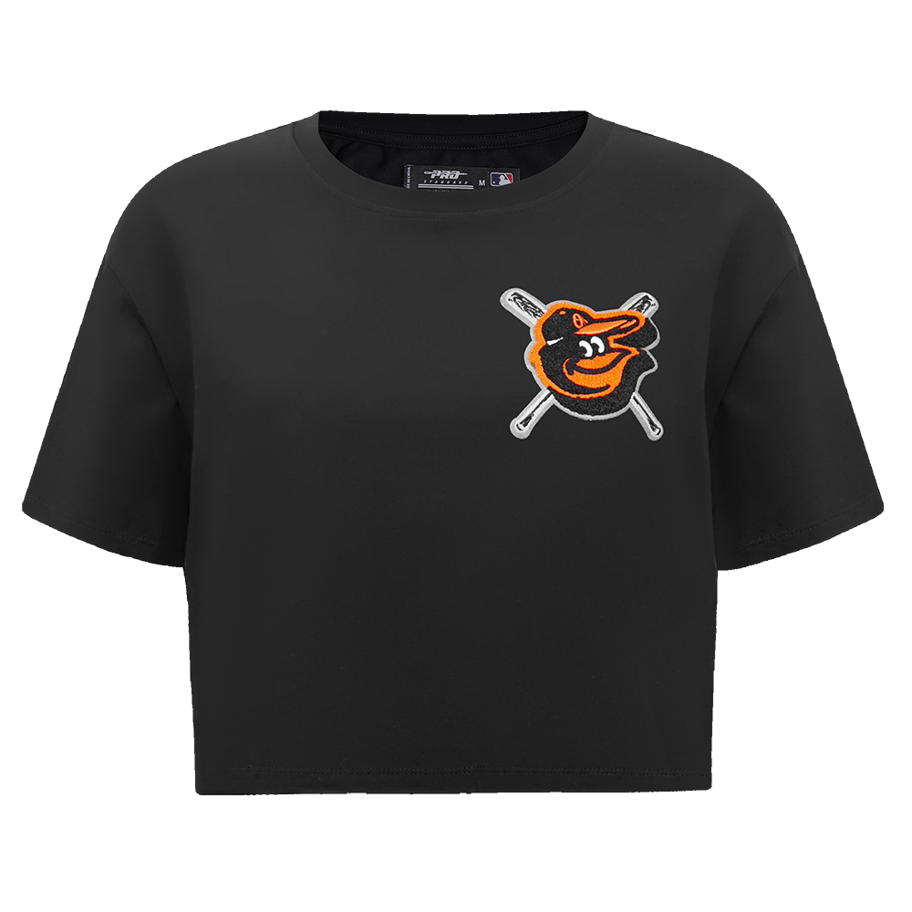 MANGA CORTA CROP MLB BALTIMORE ORIOLES MASH UP PARA MUJER