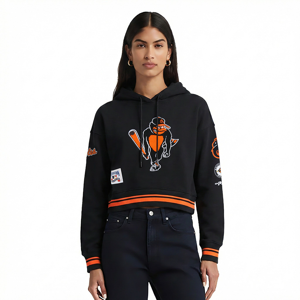 SUDADERA CON GORRO MLB BALTIMORE ORIOLES RETRO CLASSICS PARA MUJER