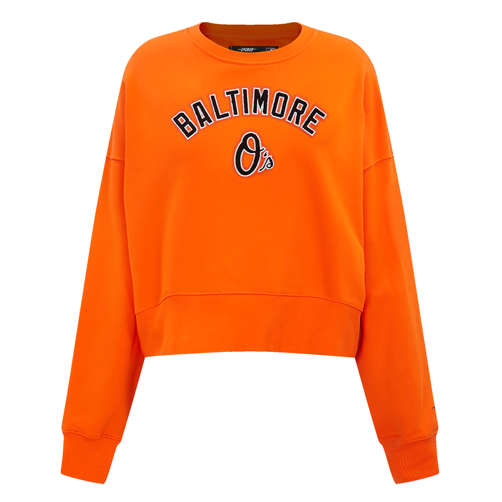 SUDADERA DE CUELLO REDONDO MLB BALTIMORE ORIOLES CLASSIC CHENILLE PARA MUJER