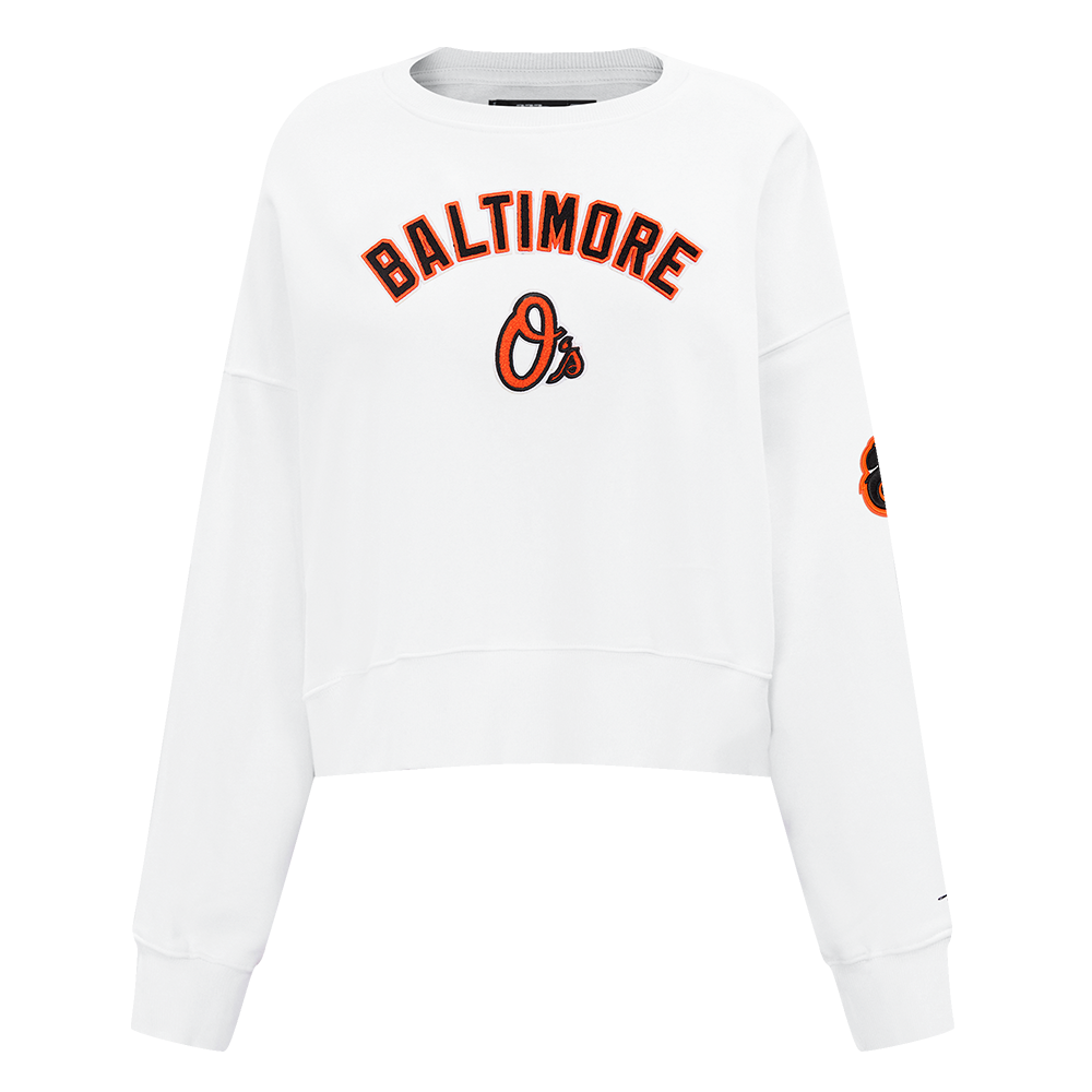 SUDADERA DE CUELLO REDONDO MLB BALTIMORE ORIOLES CLASSIC CHENILLE PARA MUJER