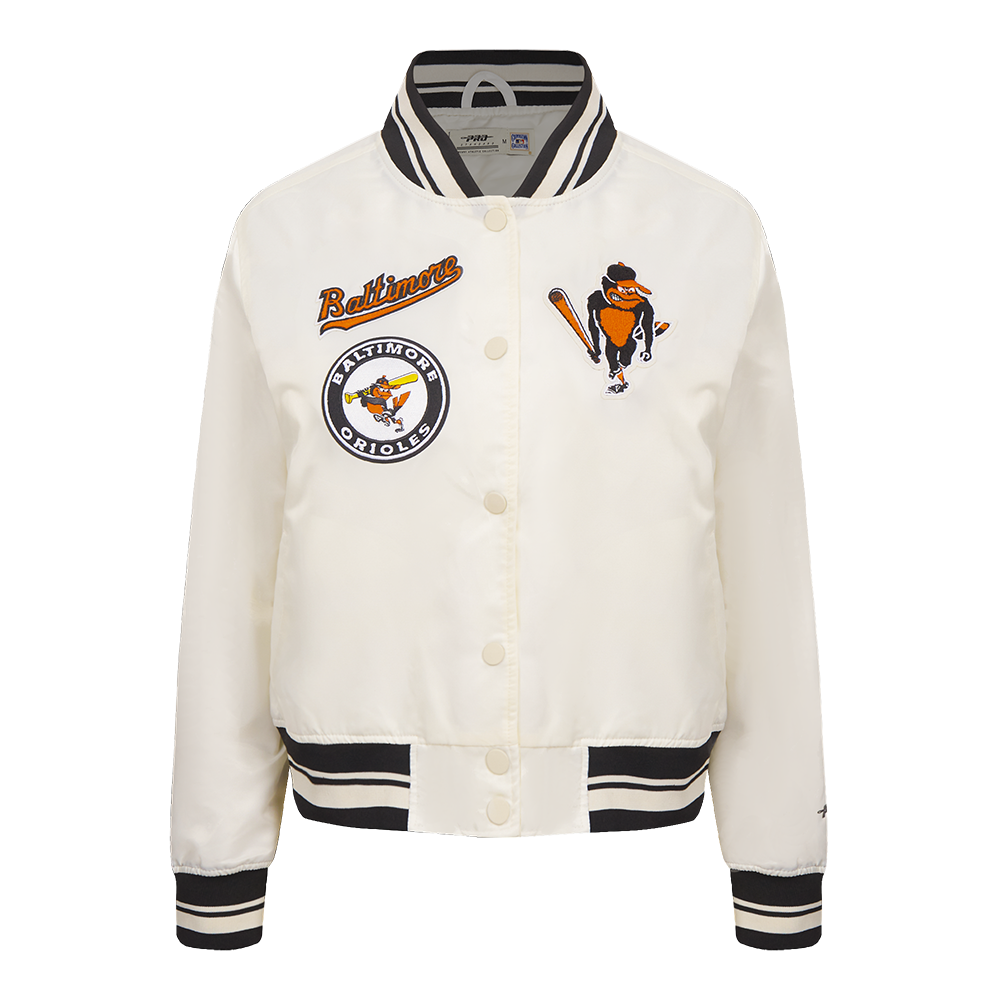 CHAMARRA DE SATÍN MLB BALTIMORE ORIOLES RETRO CLASSICS PARA MUJER