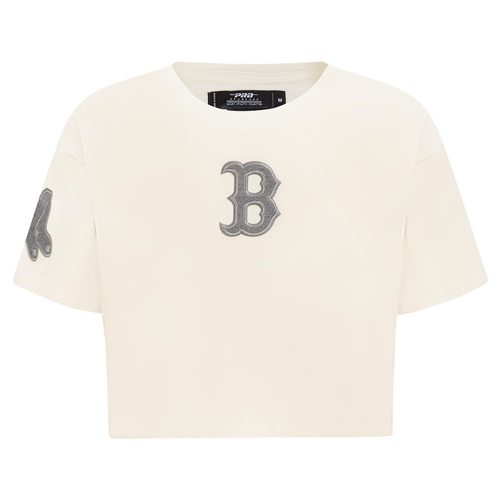 MANGA CORTA CROP MLB BOSTON RED SOX REVERSE FRENCH TERRY PARA MUJER