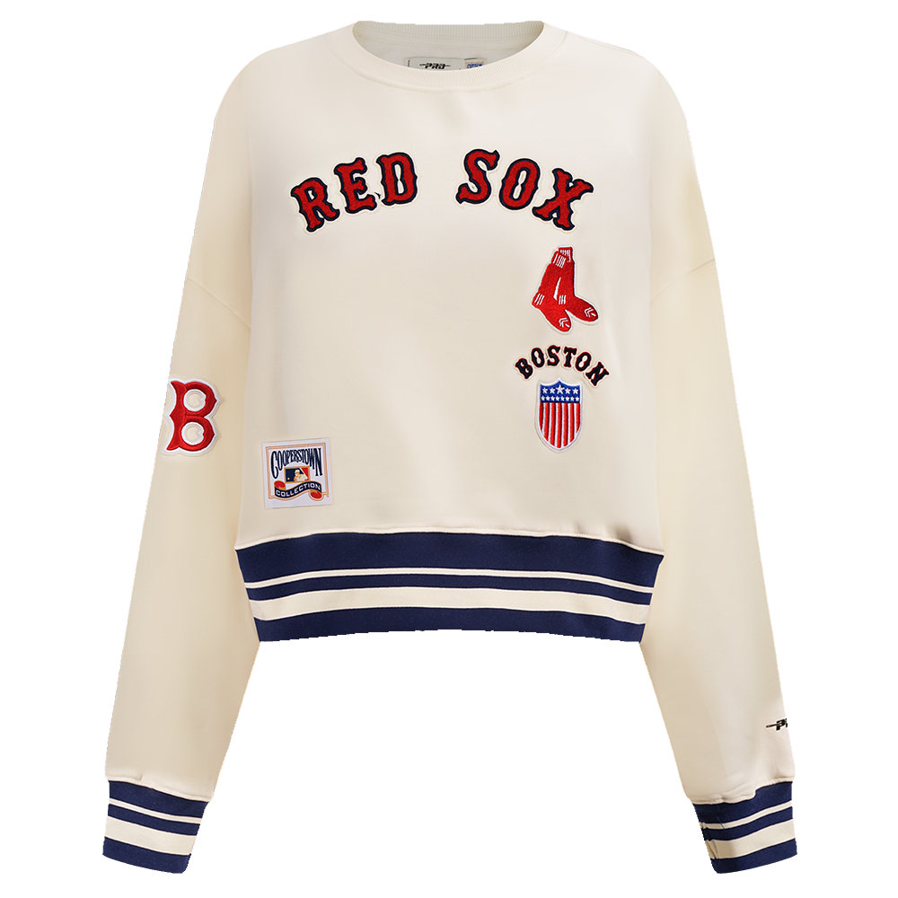 SUDADERA DE CUELLO REDONDO MLB BOSTON RED SOX RETRO CLASSICS PARA MUJER