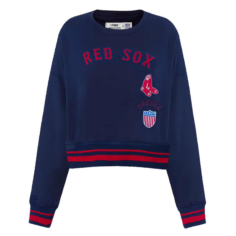 SUDADERA DE CUELLO REDONDO MLB BOSTON RED SOX RETRO CLASSICS PARA MUJER