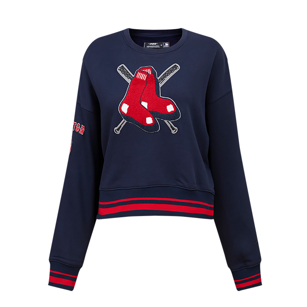 SUDADERA DE CUELLO REDONDO MLB BOSTON RED SOX MASH UP PARA MUJER