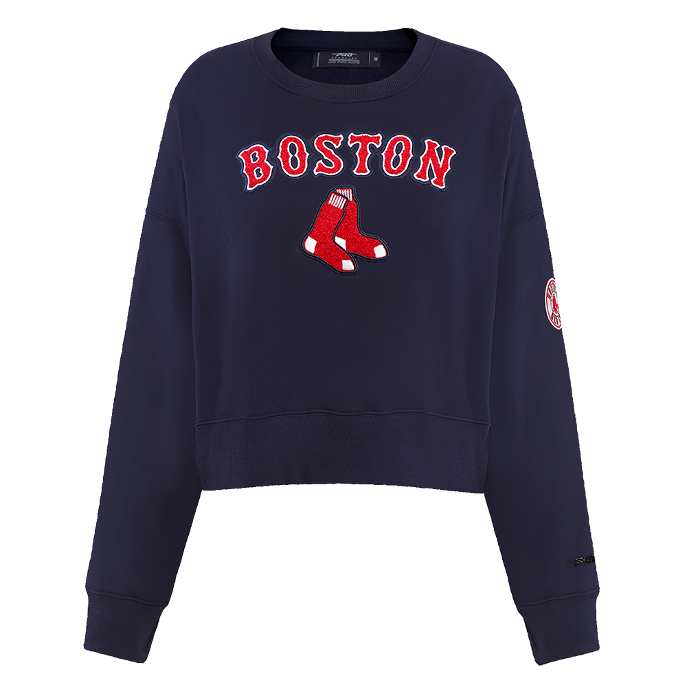 SUDADERA DE CUELLO REDONDO MLB BOSTON RED SOX CLASSIC ESSENTIALS PARA MUJER