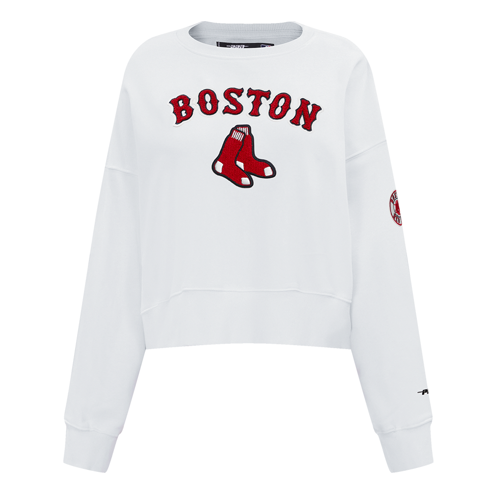 SUDADERA DE CUELLO REDONDO MLB BOSTON RED SOX CLASSIC ESSENTIALS PARA MUJER