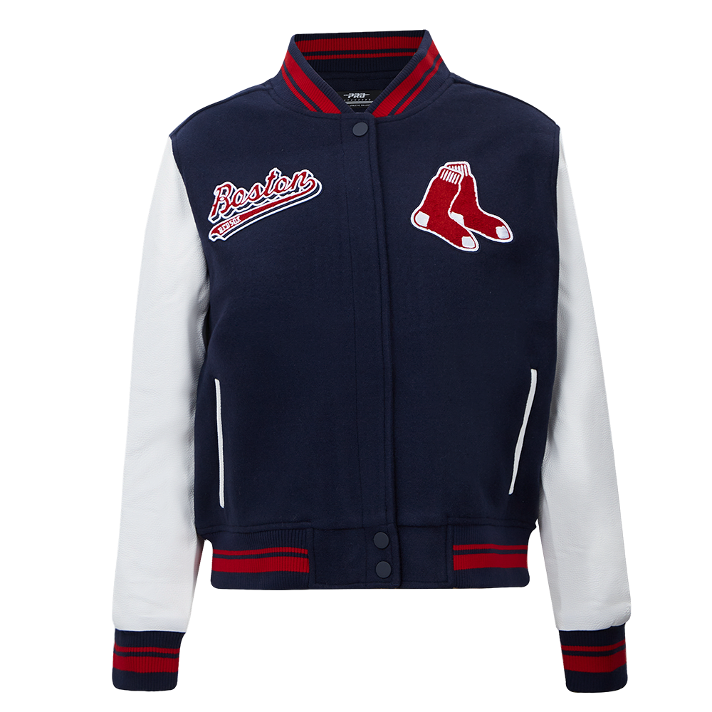 CHAMARRA UNIVERSITARIA MLB BOSTON RED SOX SCRIPT TAIL PARA MUJER